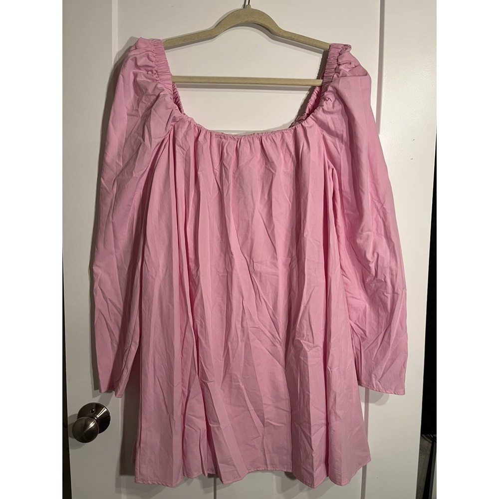 ASYOU by Missguided Pink Puff Sleeve Mini Dress Square Neck Womens US 10